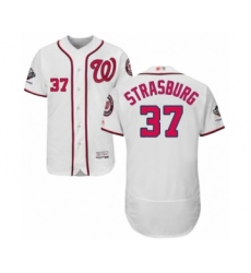 Men's Washington Nationals #37 Stephen Strasburg White Home Flex Base Authentic Collection 2019 World Series Champions Baseball Jersey