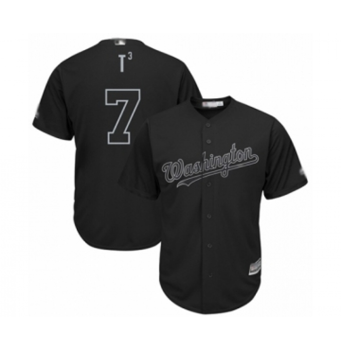 Men's Washington Nationals #7 Trea Turner  T3  Authentic Black 2019 Players Weekend Baseball Jersey