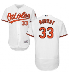 Men's Majestic Baltimore Orioles #33 Eddie Murray White Home Flex Base Authentic Collection MLB Jersey