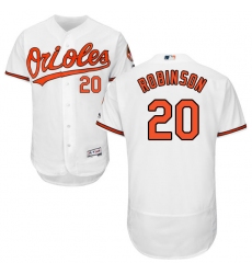 Men's Majestic Baltimore Orioles #20 Frank Robinson White Home Flex Base Authentic Collection MLB Jersey