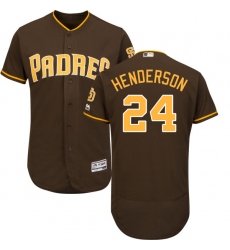 Men's Majestic San Diego Padres #24 Rickey Henderson Brown Alternate Flex Base Authentic Collection MLB Jersey