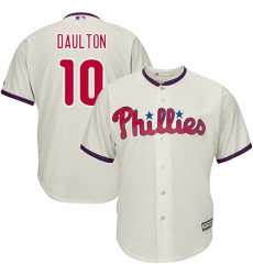 Men's Majestic Philadelphia Phillies #10 Darren Daulton Replica Cream Alternate Cool Base MLB Jersey