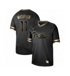 Men's Philadelphia Phillies #11 Tim McCarver Authentic Black Gold Fashion Baseball Jersey