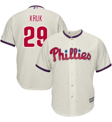 Men's Majestic Philadelphia Phillies #29 John Kruk Replica Cream Alternate Cool Base MLB Jersey