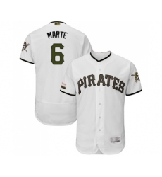 Men's Pittsburgh Pirates #6 Starling Marte White Alternate Authentic Collection Flex Base Baseball Jersey