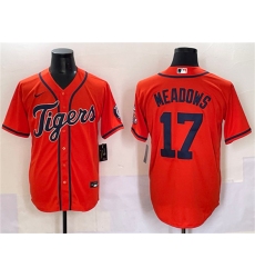 Men's Detroit Tigers #17 Parker Meadows Orange With Cool Base Stitched Baseball Jersey