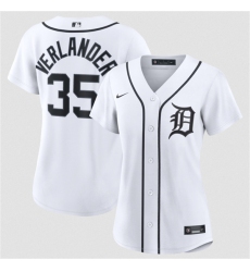 Women's Detroit Tigers #35 Justin Verlander White 2026 Cool Base Stitched Baseball Jersey(Run Small)
