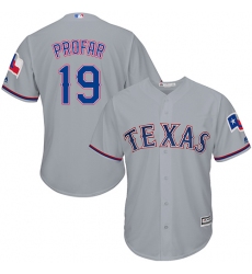 Men's Majestic Texas Rangers #19 Jurickson Profar Replica Grey Road Cool Base MLB Jersey