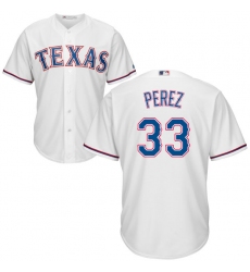 Men's Majestic Texas Rangers #33 Martin Perez Replica White Home Cool Base MLB Jersey