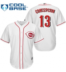 Youth Majestic Cincinnati Reds #13 Dave Concepcion Replica White Home Cool Base MLB Jersey
