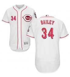 Men's Majestic Cincinnati Reds #34 Homer Bailey White Home Flex Base Authentic Collection MLB Jersey