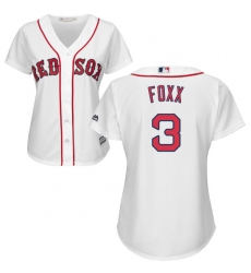 Women's Majestic Boston Red Sox #3 Jimmie Foxx Replica White Home MLB Jersey