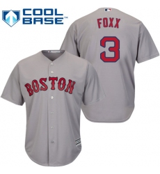Youth Majestic Boston Red Sox #3 Jimmie Foxx Authentic Grey Road Cool Base MLB Jersey