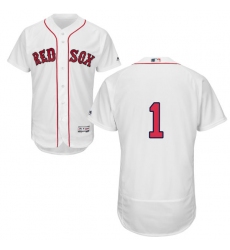 Men's Majestic Boston Red Sox #1 Bobby Doerr White Home Flex Base Authentic Collection MLB Jersey