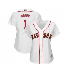 Women's Boston Red Sox #1 Bobby Doerr Authentic White 2019 Gold Program Cool Base Baseball Jersey