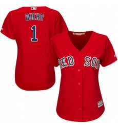 Women's Majestic Boston Red Sox #1 Bobby Doerr Replica Red Alternate Home MLB Jersey