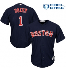 Youth Majestic Boston Red Sox #1 Bobby Doerr Replica Navy Blue Alternate Road Cool Base MLB Jersey