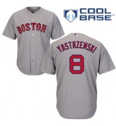 Youth Majestic Boston Red Sox #8 Carl Yastrzemski Authentic Grey Road Cool Base MLB Jersey