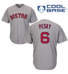 Men's Majestic Boston Red Sox #6 Johnny Pesky Replica Grey Road Cool Base MLB Jersey