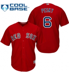 Youth Majestic Boston Red Sox #6 Johnny Pesky Replica Red Alternate Home Cool Base MLB Jersey