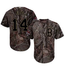 Men's Majestic Boston Red Sox #14 Jim Rice Authentic Camo Realtree Collection Flex Base 2018 World Series Champions MLB Jersey