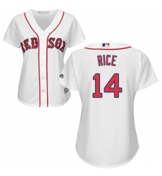 Women's Majestic Boston Red Sox #14 Jim Rice Authentic White Home MLB Jersey