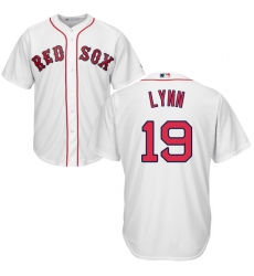 Youth Majestic Boston Red Sox #19 Fred Lynn Replica White Home Cool Base MLB Jersey