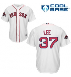 Women's Majestic Boston Red Sox #37 Bill Lee Authentic White Fashion 2018 World Series Champions MLB Jersey