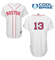 Men's Majestic Boston Red Sox #13 Hanley Ramirez Authentic White New Cool Base MLB Jersey