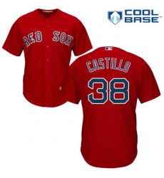 Men's Majestic Boston Red Sox #38 Rusney Castillo Replica Red Alternate Home Cool Base MLB Jersey