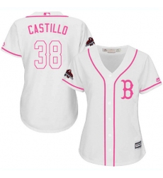 Women's Majestic Boston Red Sox #38 Rusney Castillo Authentic White Fashion 2018 World Series Champions MLB Jersey