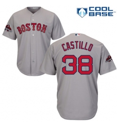 Youth Majestic Boston Red Sox #38 Rusney Castillo Authentic Grey Road Cool Base 2018 World Series Champions MLB Jersey