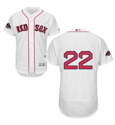 Men's Majestic Boston Red Sox #22 Rick Porcello White Home Flex Base Authentic Collection 2018 World Series Champions MLB Jersey