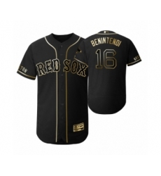Men's 2019 Golden Edition Boston Red Sox Black #16 Andrew Benintendi Flex Base Jersey