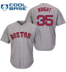 Men's Majestic Boston Red Sox #35 Steven Wright Replica Grey Road Cool Base MLB Jersey