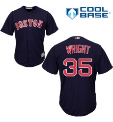 Men's Majestic Boston Red Sox #35 Steven Wright Replica Navy Blue Alternate Road Cool Base MLB Jersey