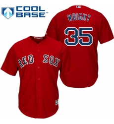 Men's Majestic Boston Red Sox #35 Steven Wright Replica Red Alternate Home Cool Base MLB Jersey