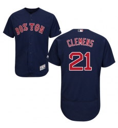 Men's Majestic Boston Red Sox #21 Roger Clemens Navy Blue Flexbase Authentic Collection MLB Jersey