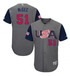 Youth USA Baseball Majestic #51 Jake McGee Gray 2017 World Baseball Classic Authentic Team Jersey