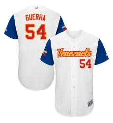Men's Venezuela Baseball Majestic #54 Deolis Guerra White 2017 World Baseball Classic Authentic Team Jersey