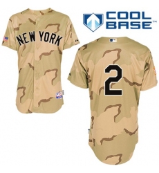 Men's Majestic New York Yankees #2 Derek Jeter Replica Camo Commemorative Military Day Cool Base MLB Jersey