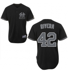 Men's Majestic New York Yankees #42 Mariano Rivera Authentic Black Fashion MLB Jersey
