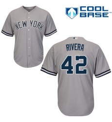 Youth Majestic New York Yankees #42 Mariano Rivera Replica Grey Road MLB Jersey