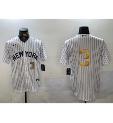 Men's New York Yankees #3 Babe Ruth White Pinstripe Without Name Fashion Cool Base Jerseys