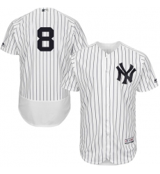 Men's Majestic New York Yankees #8 Yogi Berra White Home Flex Base Authentic Collection MLB Jersey