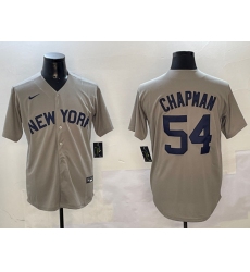 Men's New York Yankees #54 Aroldis Chapman Grey Cool Base Stitched Baseball Jersey