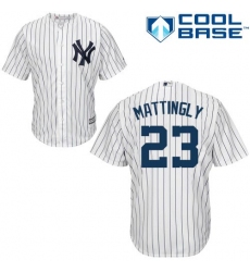 Men's Majestic New York Yankees #23 Don Mattingly Replica White Home MLB Jersey