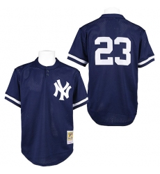 Men's Mitchell and Ness 1995 New York Yankees #23 Don Mattingly Replica Blue Throwback MLB Jersey