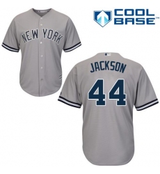Men's Majestic New York Yankees #44 Reggie Jackson Replica Grey Road MLB Jersey