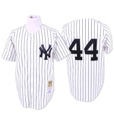 Men's Mitchell and Ness New York Yankees #44 Reggie Jackson Authentic White Throwback MLB Jersey